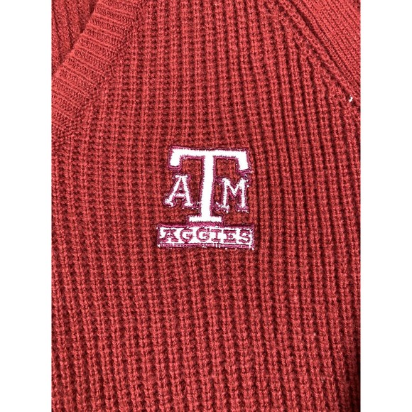 Vtg College Wear By Gepner Knit Pullover Texas A&M Sweater Size Small Red Maroon - Picture 3 of 6